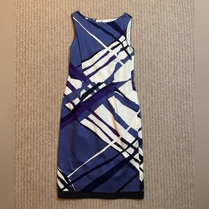 MaxMara Abstract Print Sleeveless Sheath Dress Size 8